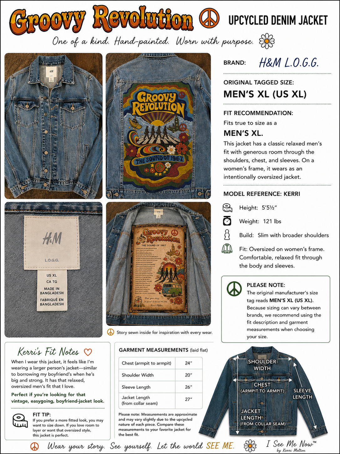 Groovy Revolution™ Upcycled Denim Jacket