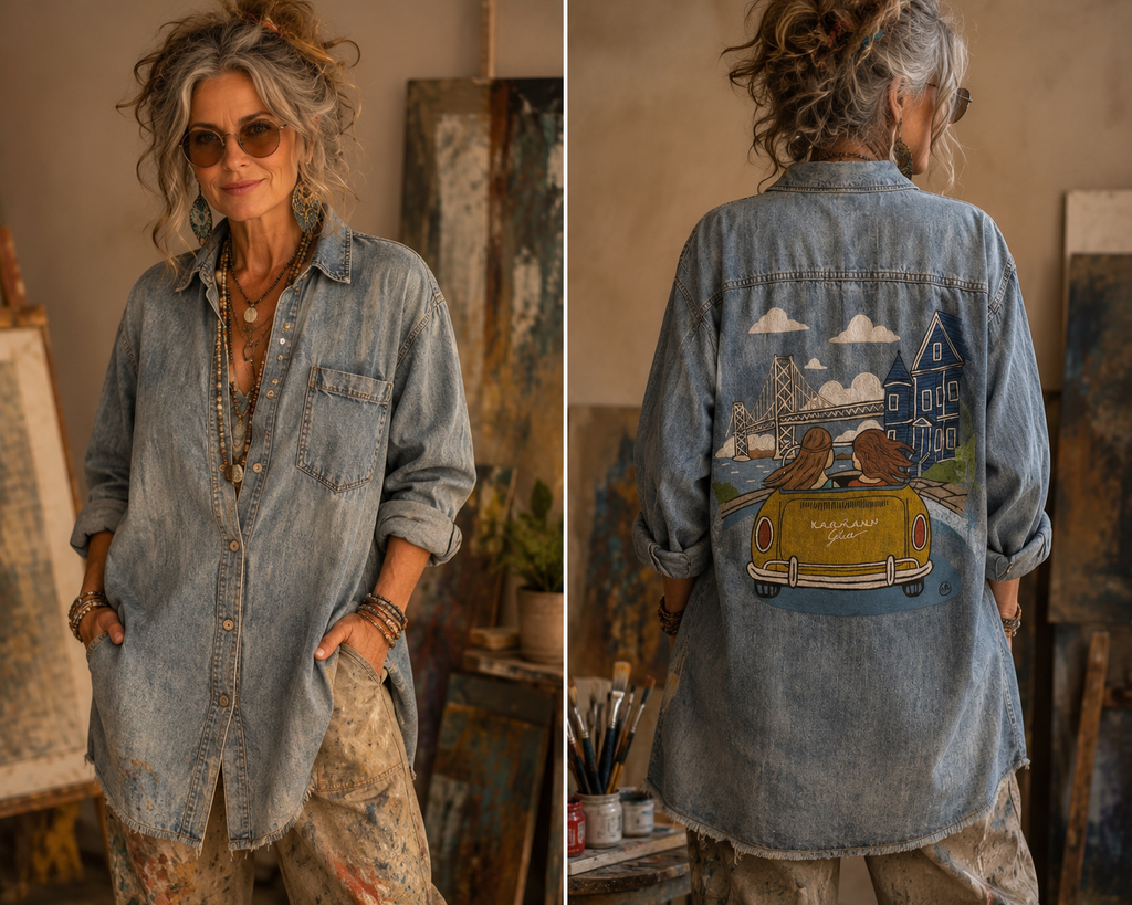San Francisco Living™ Upcycled Denim Shirt