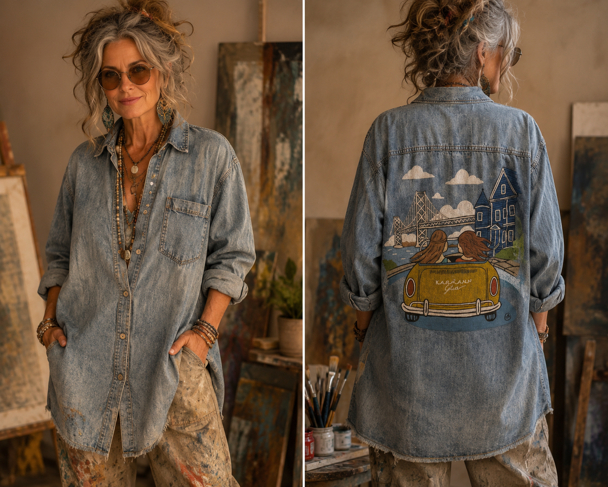 San Francisco Living™ Upcycled Denim Shirt