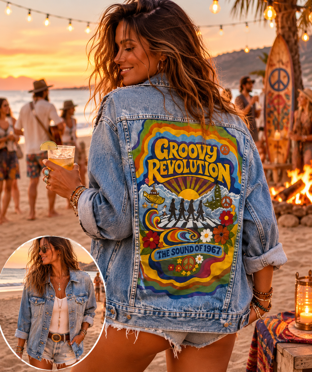Groovy Revolution™ Upcycled Denim Jacket