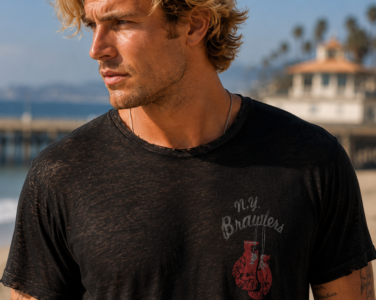 John Varvatos™ “Knock Out” Vintage Graphic T-Shirt – Large