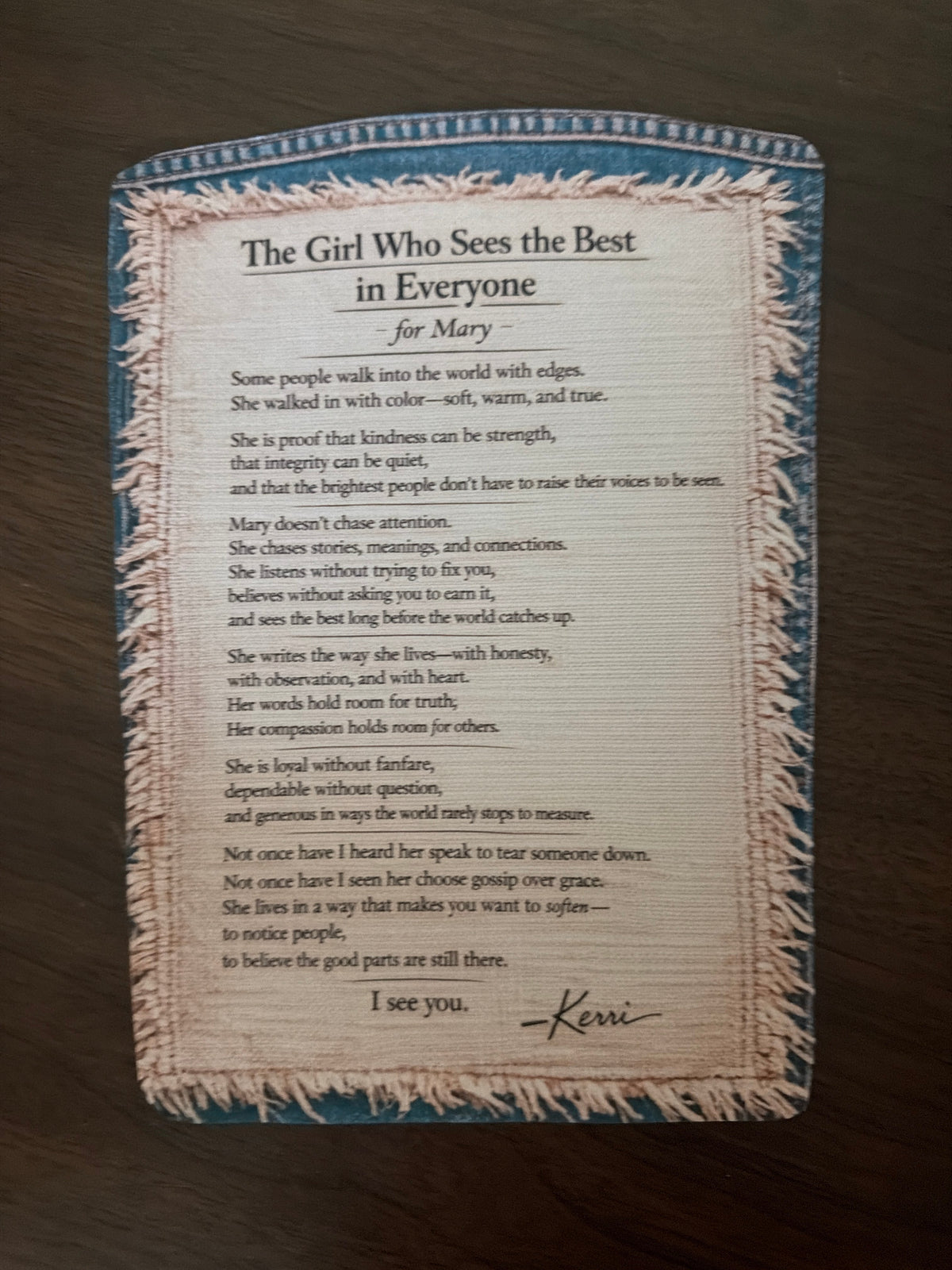 Handcrafted Gift Letter