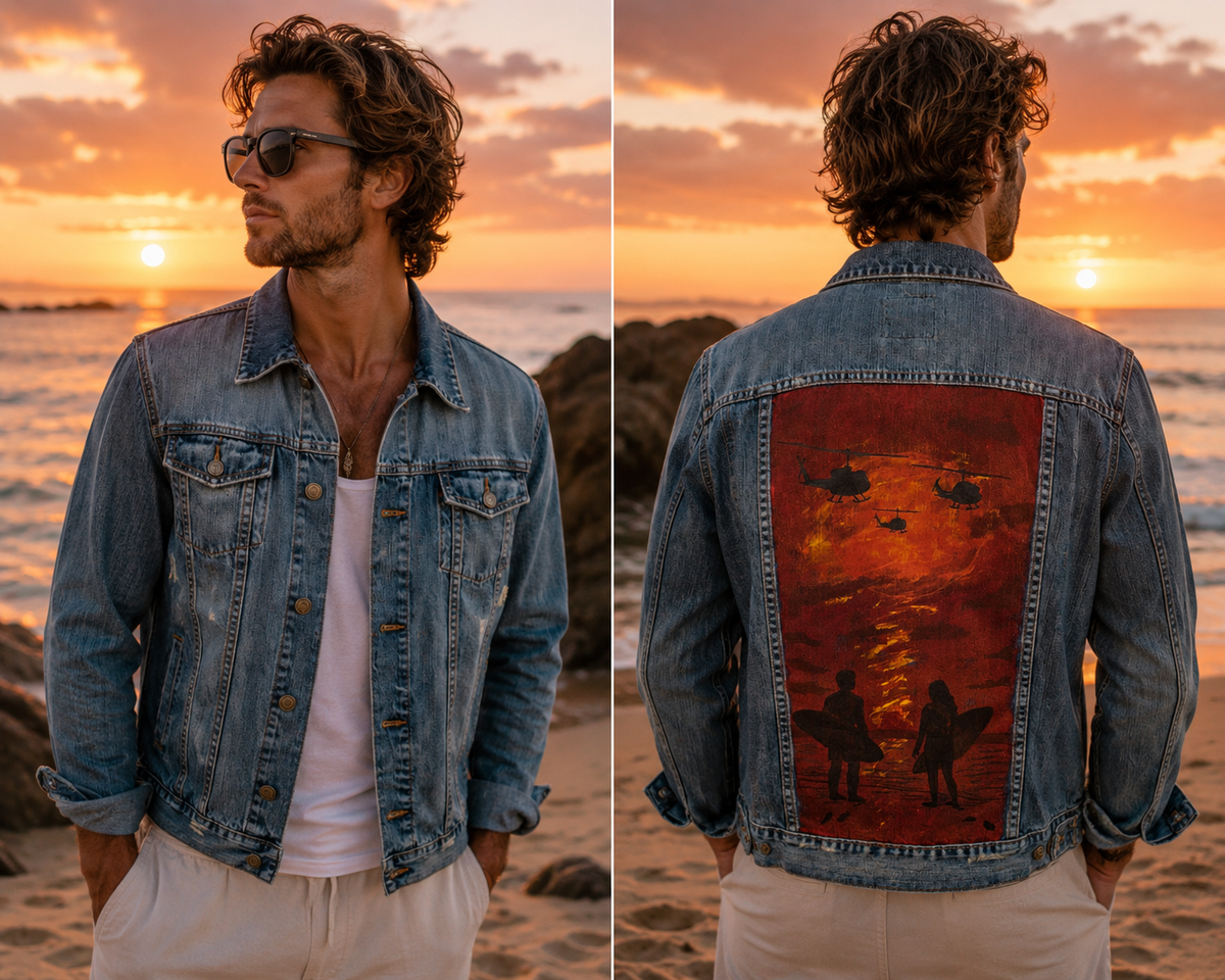Golden Horizon™ Upcycled Denim Jacket
