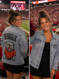 Classic College Spirit™ Upcycled Denim Jacket